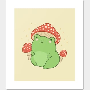 Cool Frog in a Mushroom Hat, Lost in a World of Toadstools Posters and Art